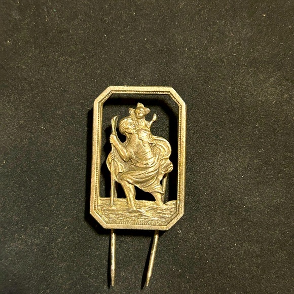 Large Antique Sterling Silver Pin - Picture 1 of 4